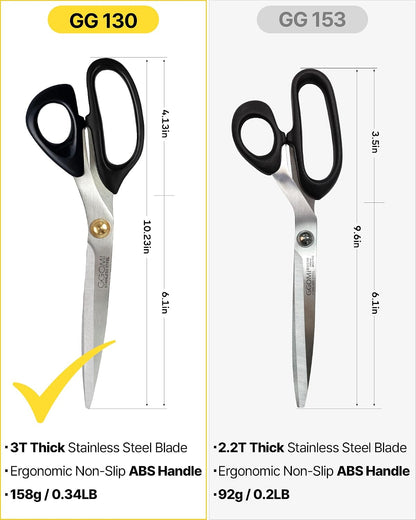 3T Stainless Blade Kitchen Scissors - 10.23in x 1Pack | Korean Barbecue Kalbi Rib Chicken Meat Cutting | Sharp Heavy Duty Multipurpose Kitchen Shears for Cutting Dishwasher Safe (GG130, Black)