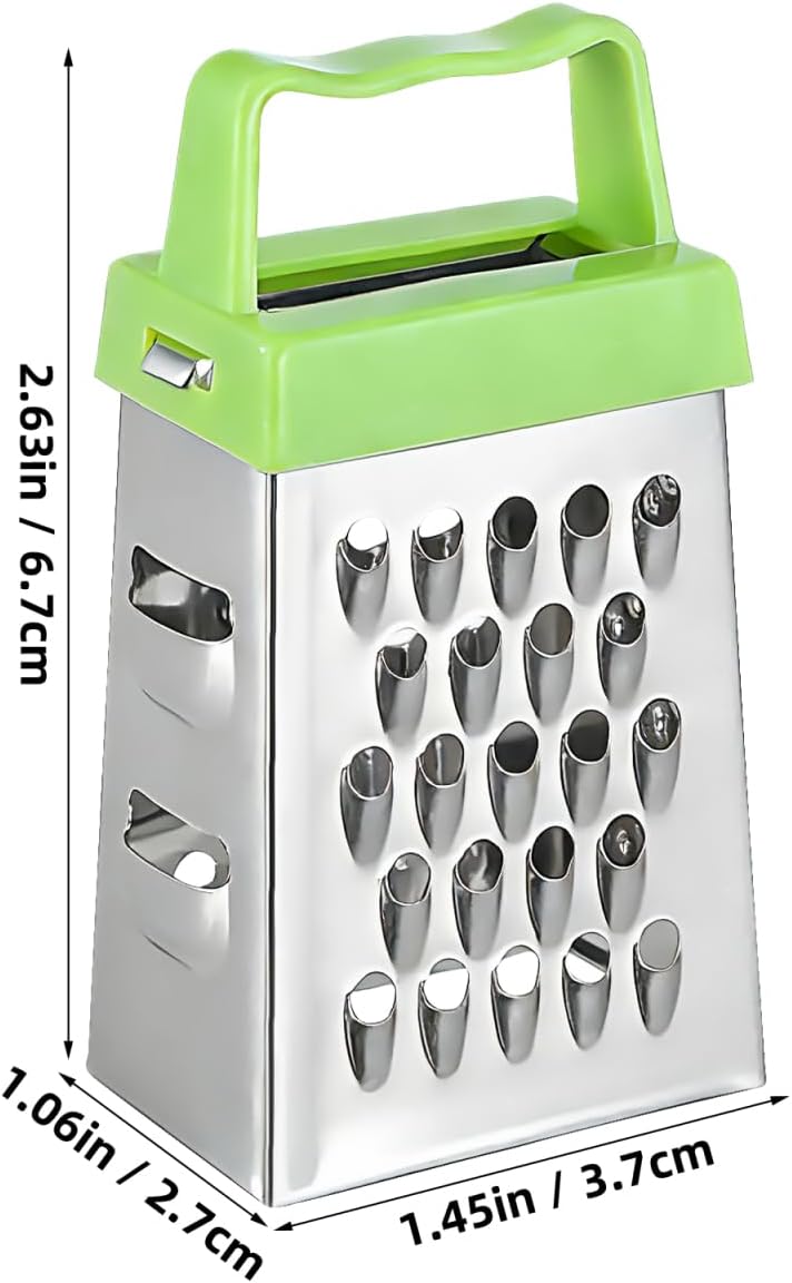 6-Pack Mini Cheese Grater Stainless Steel Hand Grater Box for Garlic Ginger Vegetables Fruit Slicing Shredding Mashing Non-Slip Handle 2.63 X 1.45 X 1.06 in
