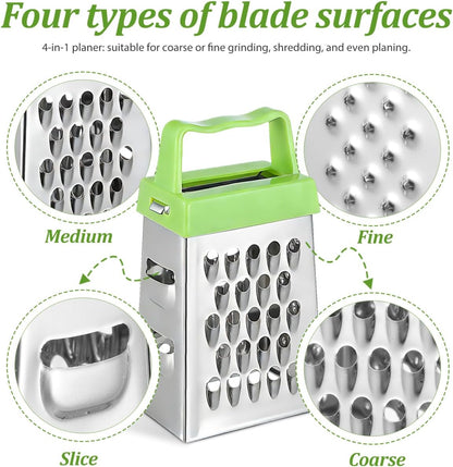 6-Pack Mini Cheese Grater Stainless Steel Hand Grater Box for Garlic Ginger Vegetables Fruit Slicing Shredding Mashing Non-Slip Handle 2.63 X 1.45 X 1.06 in