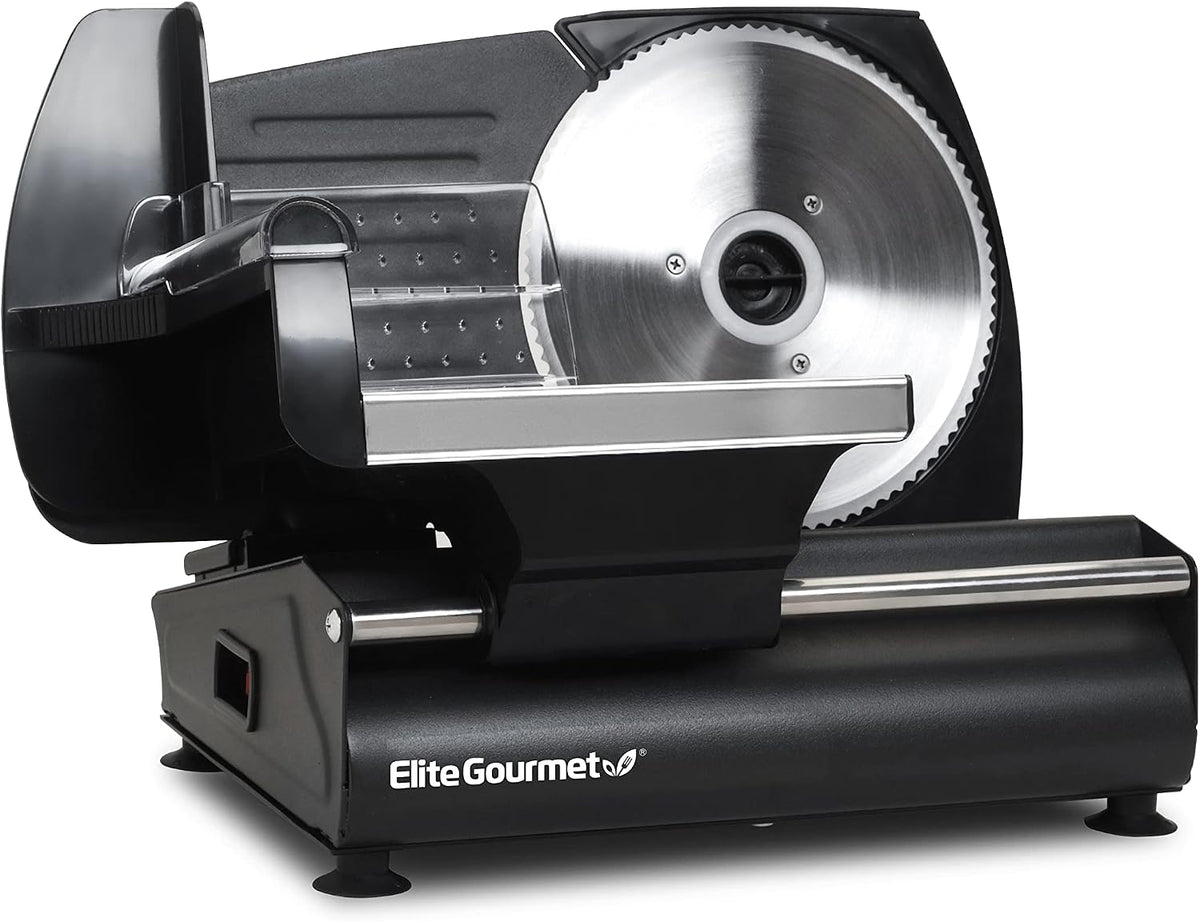 EMT-625B Deli Meat Slicer, Adjustable Thickness, 7.5" Stainless Steel & Black
