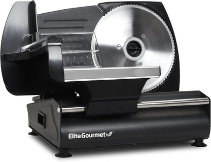EMT-625B Deli Meat Slicer, Adjustable Thickness, 7.5" Stainless Steel & Black