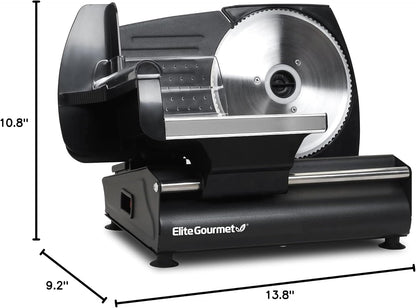 EMT-625B Deli Meat Slicer, Adjustable Thickness, 7.5" Stainless Steel & Black