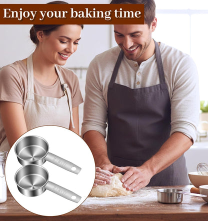 2 Pcs 60ml/2oz 1/4 Cup Scoop, Quarter Cup Scoop Stainless Steel