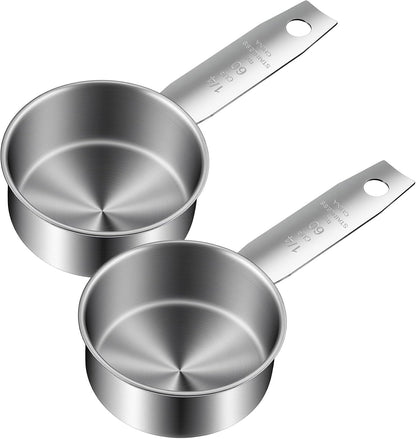 2 Pcs 60ml/2oz 1/4 Cup Scoop, Quarter Cup Scoop Stainless Steel