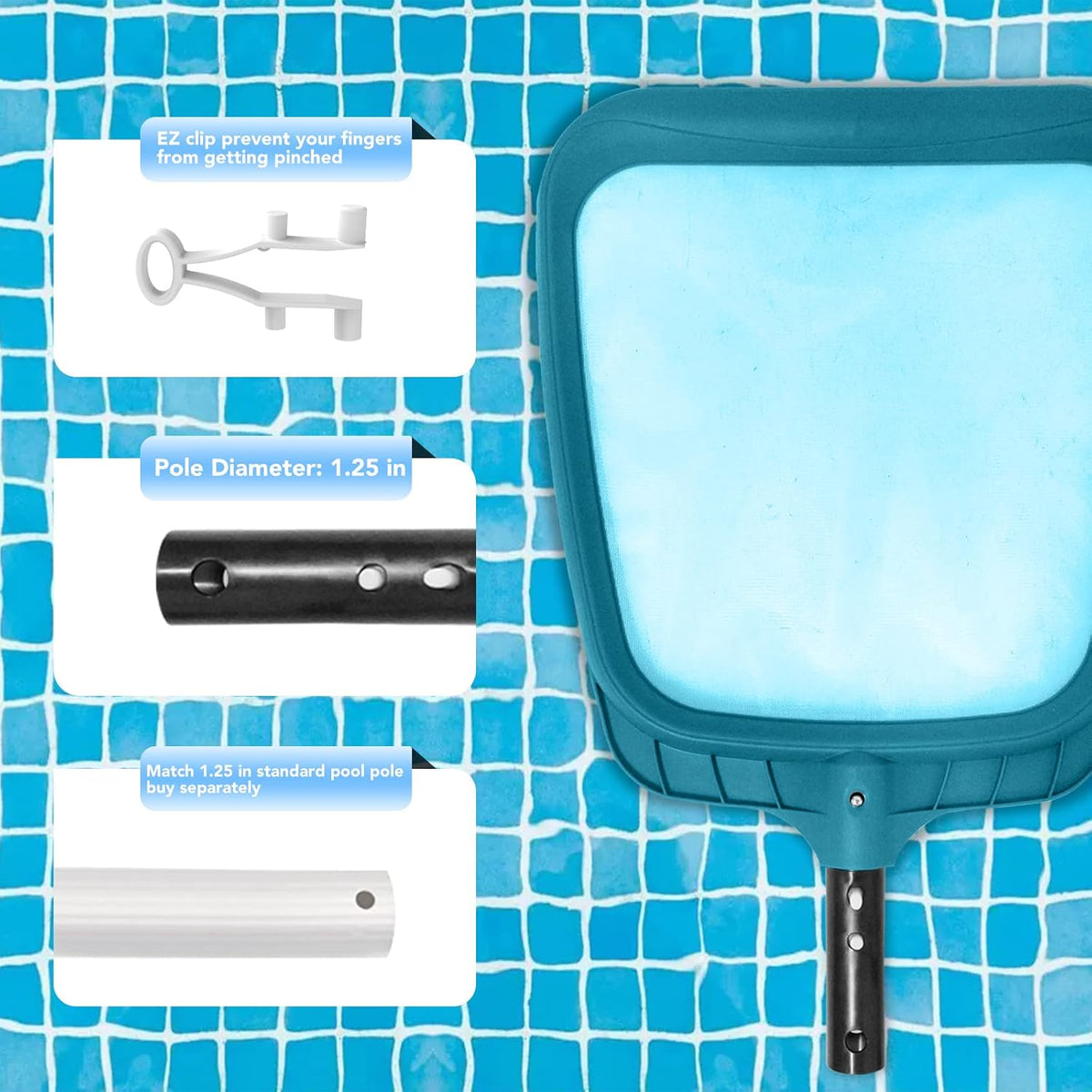 Pool Leaf Skimmer, Pool Surface Cleaning Net (Pole Not Included)