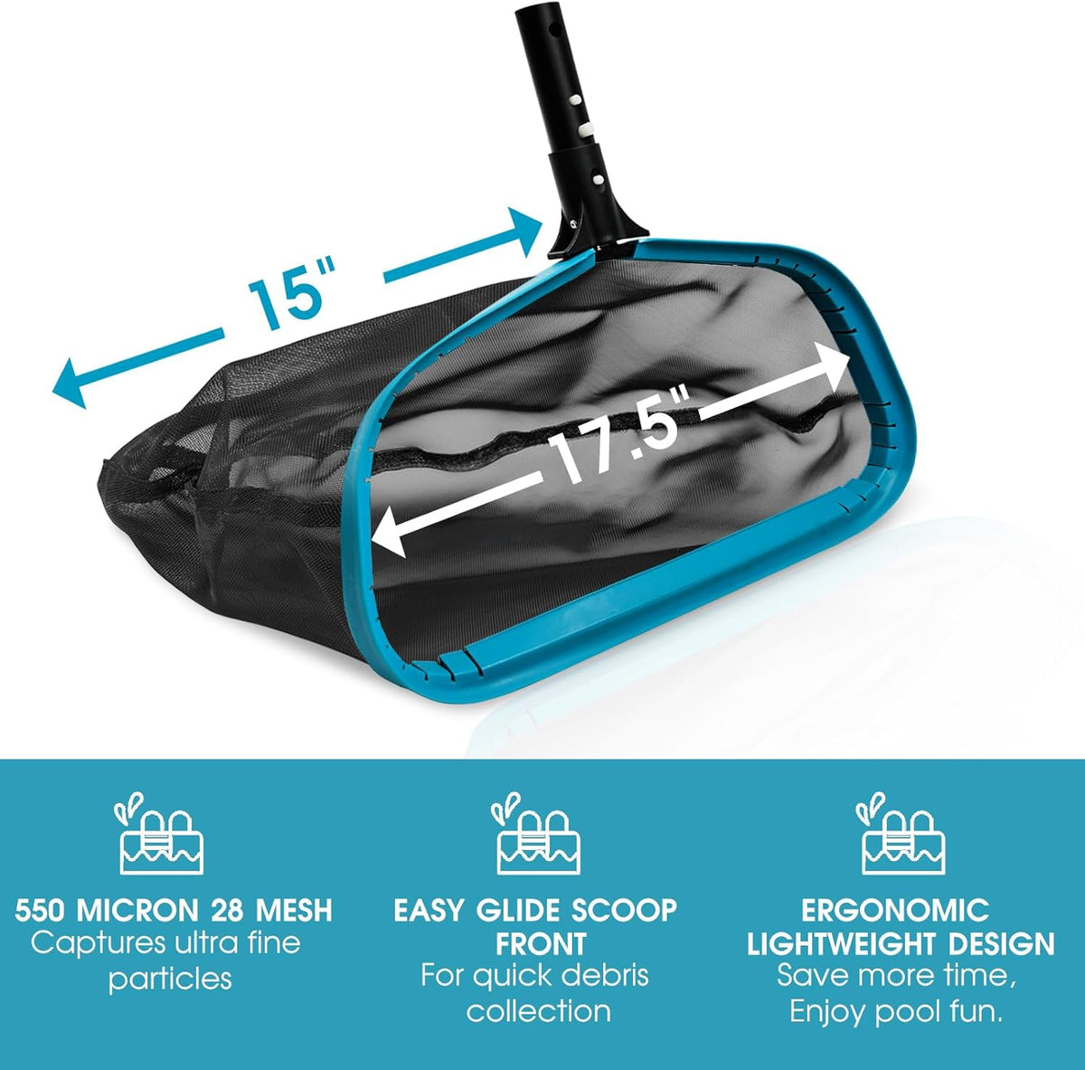 Pool Leaf Skimmer, Pool Surface Cleaning Net (Pole Not Included)
