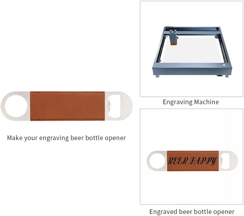 8 Pack Leather Flat Bottle Opener 7" Yellow Brown for Engraving