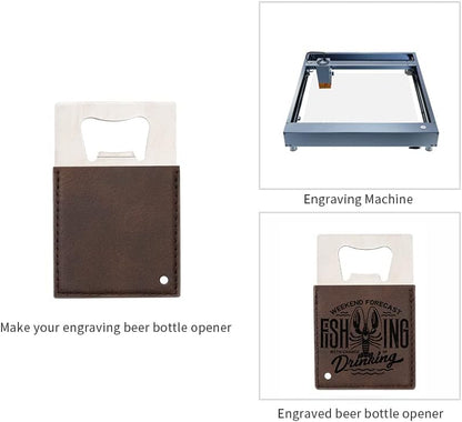 8 Pack Leather Flat Bottle Opener 7" Yellow Brown for Engraving