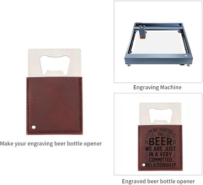8 Pack Leather Flat Bottle Opener 7" Yellow Brown for Engraving