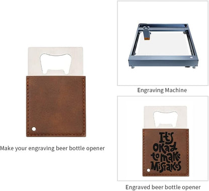 8 Pack Leather Flat Bottle Opener 7" Yellow Brown for Engraving