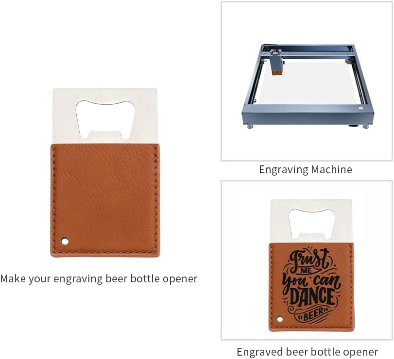 8 Pack Leather Flat Bottle Opener 7" Yellow Brown for Engraving