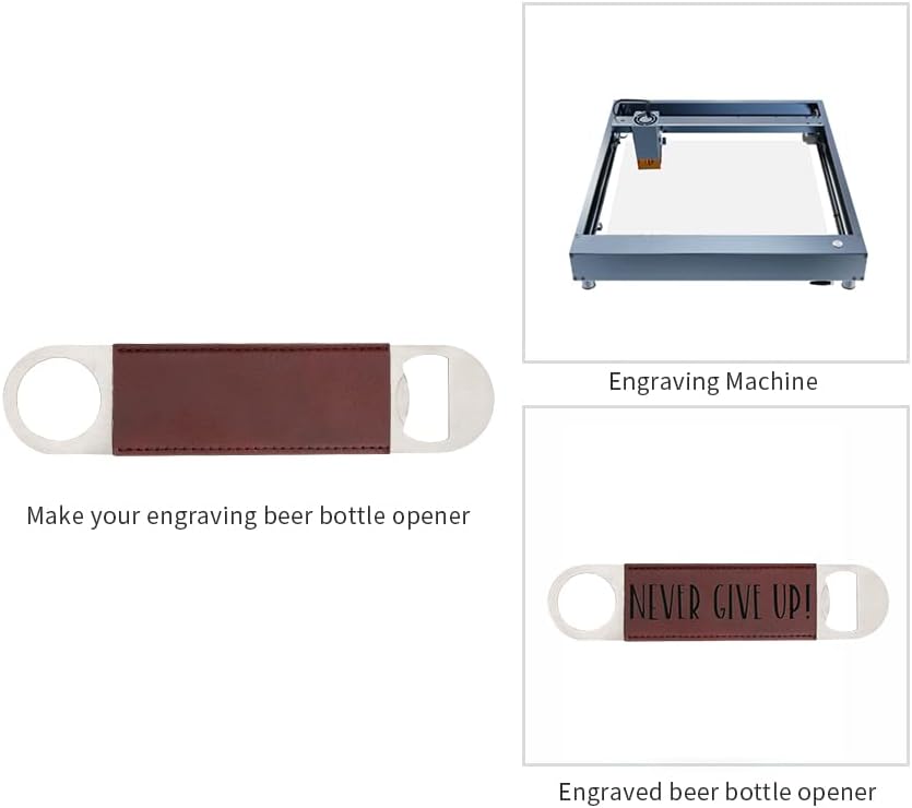8 Pack Leather Flat Bottle Opener 7" Yellow Brown for Engraving