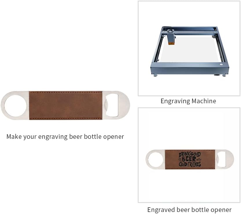 8 Pack Leather Flat Bottle Opener 7" Yellow Brown for Engraving
