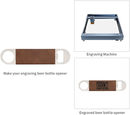 8 Pack Leather Flat Bottle Opener 7" Yellow Brown for Engraving