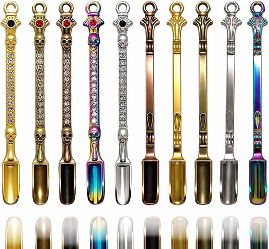 10 Pack Mini Spoons Metal Small Spoons Shovel, Multicolor Tiny Spoon Shovel for Spice DIY Making Pendant and Keychain Ornaments