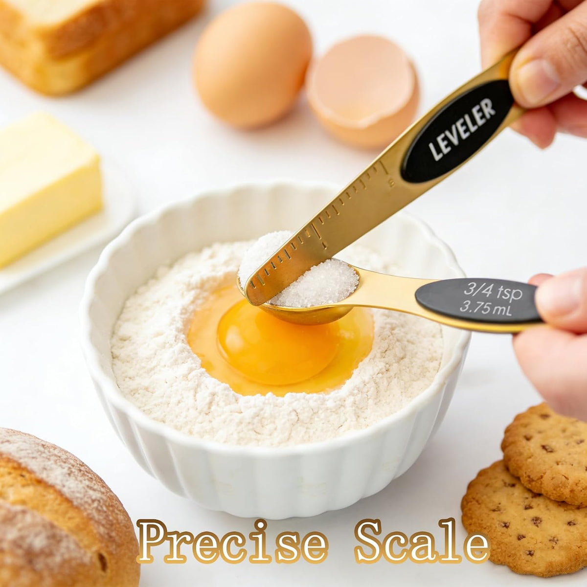 Gold Magnetic Measuring Cups and Spoons Set，12-Piece