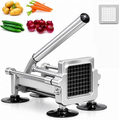 Commercial French Fry Cutter Heavy Duty Potato Slicer with 3/8&1/4&1/2 Inch Blade, Stainless Steel Potato Chopper French Fries Cutter with Suction Feet for Potato Carrot Yam Cucumbers