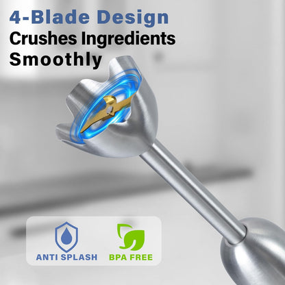 Immersion Blender Handheld, 5 in 1 Hand Blender, 12 Speed Stainless Seel Immersion Blender, Whisk, Chopper, Beaker, Beaters, Christmas Gift, New Year Gift