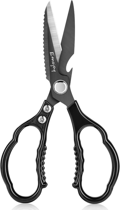 Kitchen Shears for Food, Titanium Kitchen Scissors All Purpose, Japanese 5Cr15MoV Steel Heavy Duty Blades for Meat, Herbs & Poultry, Dishwasher Safe