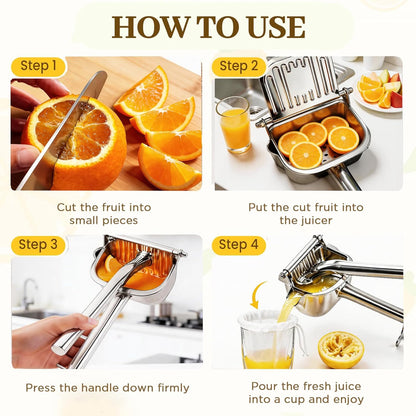 Fruit Juice Squeezer, Lemon Squeezer Manual, Non-Slip Ergonomic Grip, Easy to Use & Clean, 2026 New Upgraded Efficient Extraction of Citrus, and Other Fruits