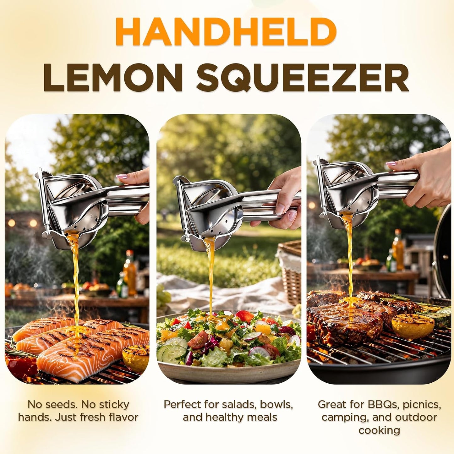 Fruit Juice Squeezer, Lemon Squeezer Manual, Non-Slip Ergonomic Grip, Easy to Use & Clean, 2026 New Upgraded Efficient Extraction of Citrus, and Other Fruits