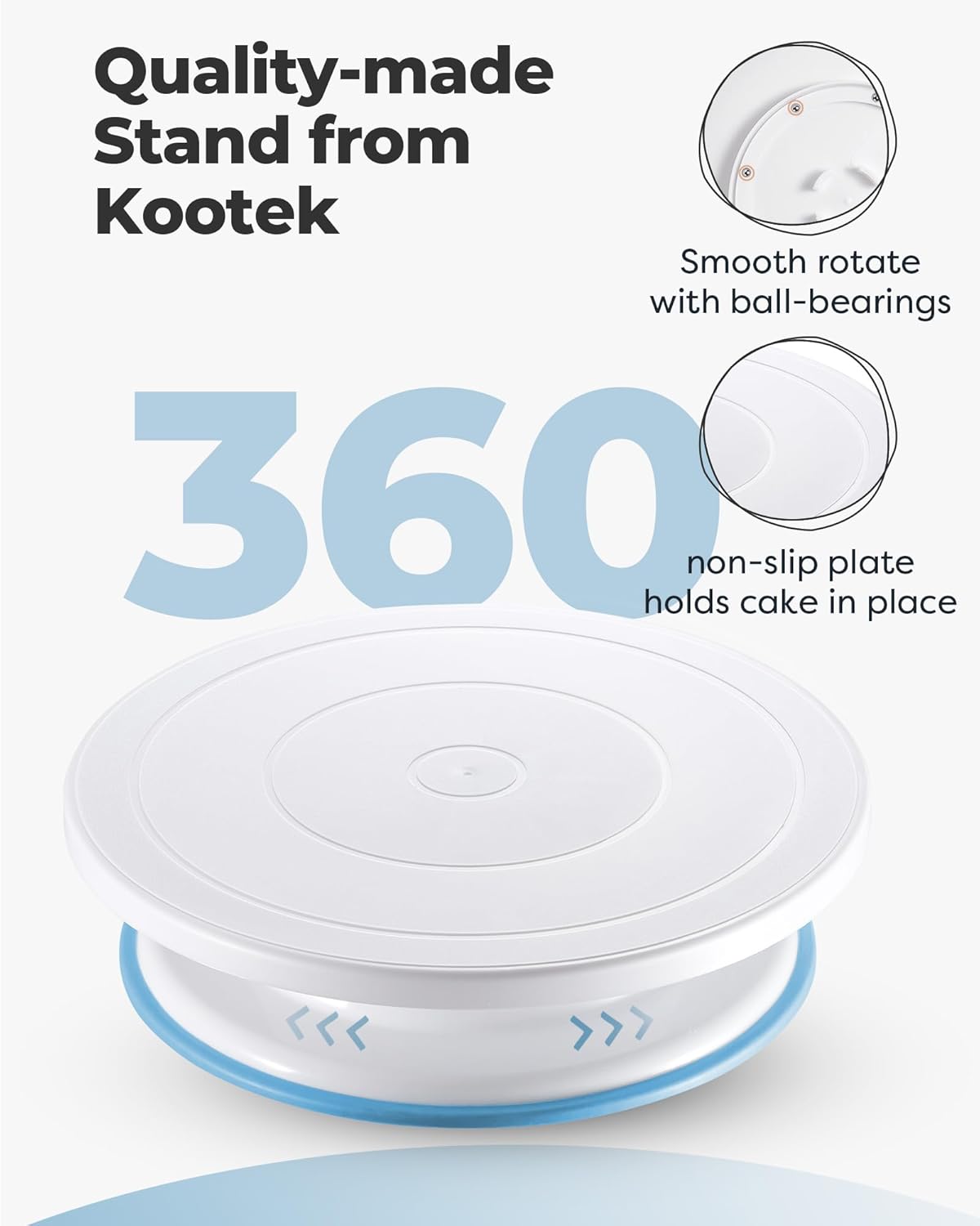 Cake Decorating Kit with Turntable Baking Supplies for Beginner Pros | Essential Baking Tools with Cake Stand Turntable, 2 Spatulas,3 Icing Scrapers, Video Tutorial, Pattern Chart, Starter kit
