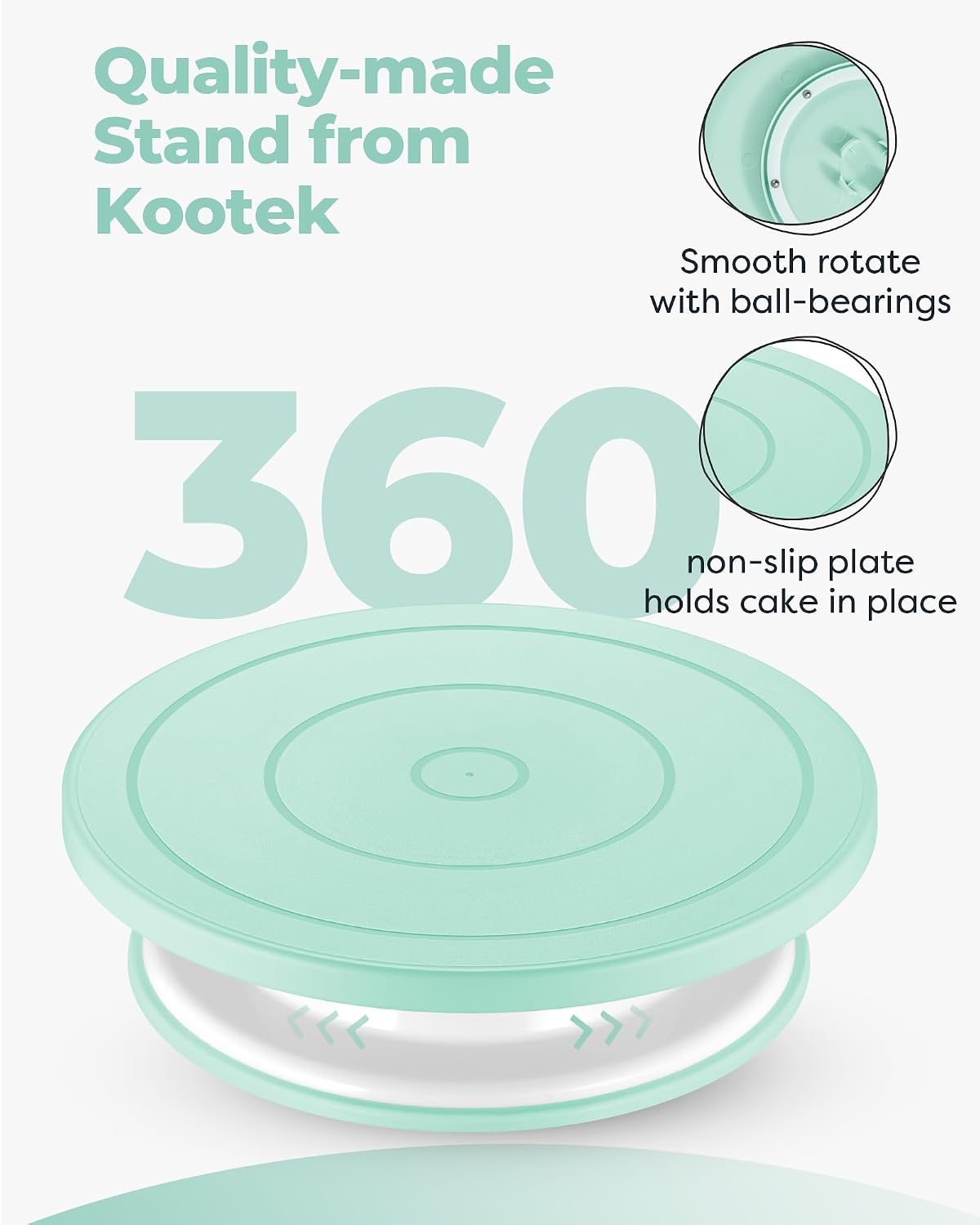 Cake Decorating Kit with Turntable Baking Supplies for Beginner Pros | Essential Baking Tools with Cake Stand Turntable, 2 Spatulas,3 Icing Scrapers, Video Tutorial, Pattern Chart, Starter kit