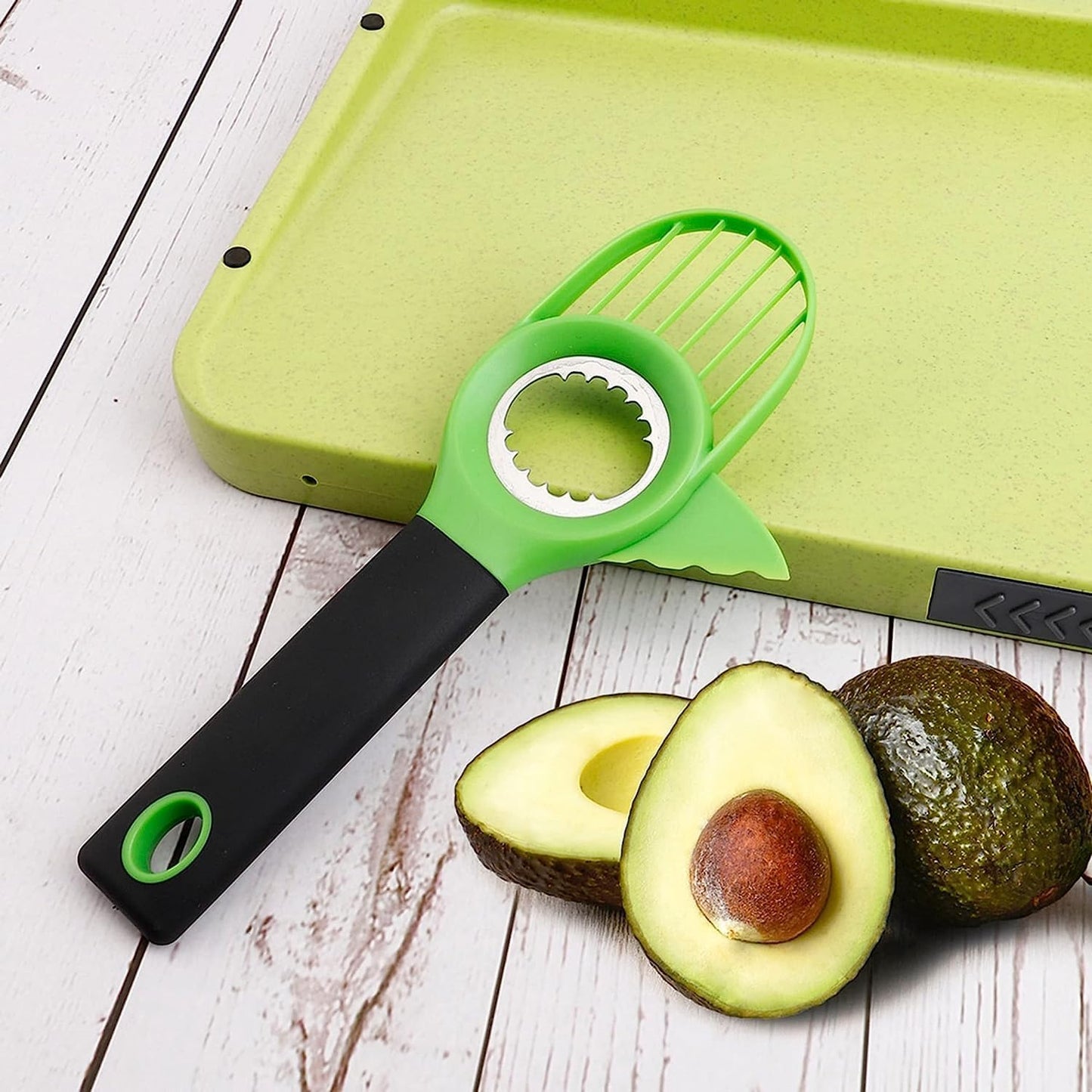 3-in-1 Avocado Cutter and Pit Remover Avocado slicer Avocado tool set with Stainless Steel Perfect for Pitting, Slicing, and Scooping - Good Grip Durable Design