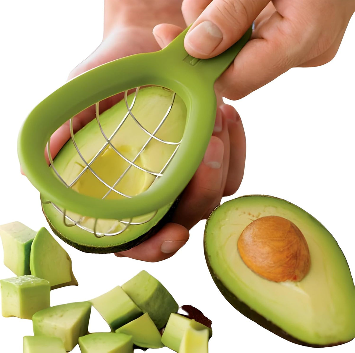 3-in-1 Avocado Cutter and Pit Remover Avocado slicer Avocado tool set with Stainless Steel Perfect for Pitting, Slicing, and Scooping - Good Grip Durable Design