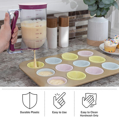 Classic Cuisine 4-Cup Pancake Batter Dispenser, Purple