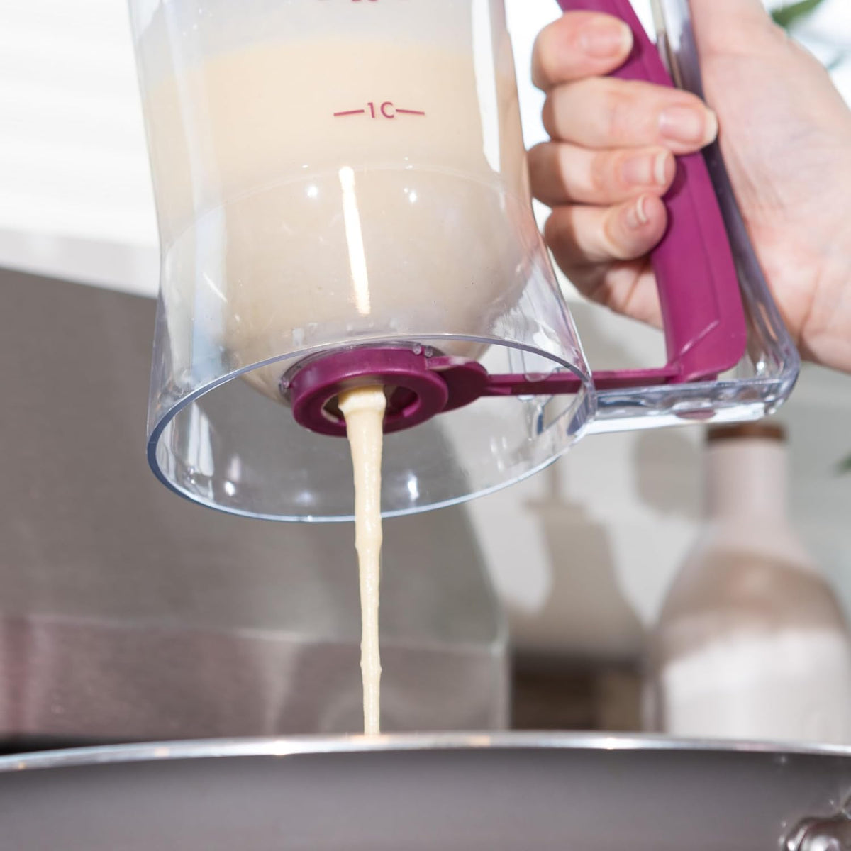 Classic Cuisine 4-Cup Pancake Batter Dispenser, Purple