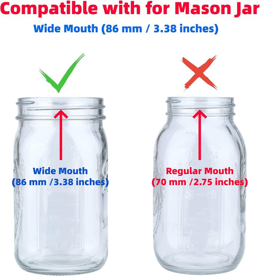 2 Pcs Juicer Lid for Mason Jar 3.38 inch Wide Mouth Stainless Steel Orange Lemon Hand Squeezer Manual Juicers