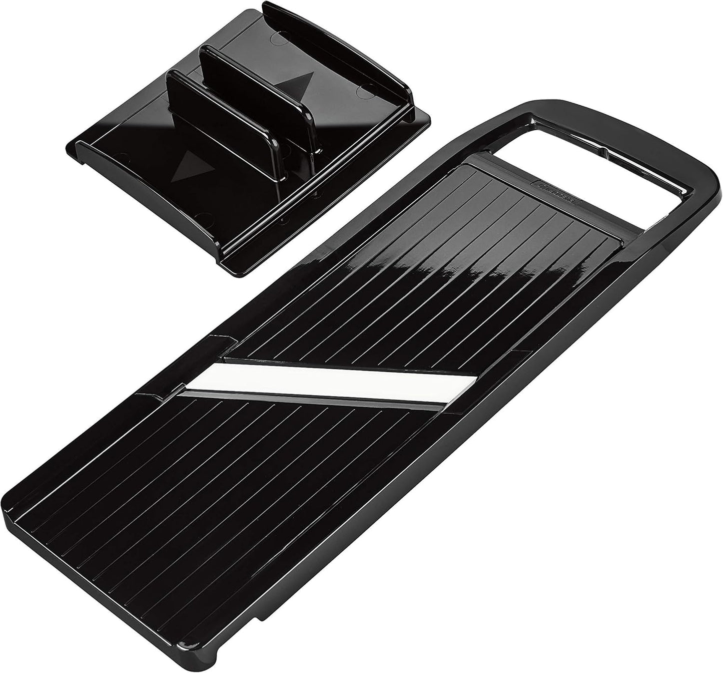 Wide Ceramic Mandoline Slicer – 4" Blade for Large Vegetables | Wide Adjustable Mandoline Slicer: 4-Inch Angled Ceramic Blade, 4 Thickness Settings, and Secure Safety Handguard