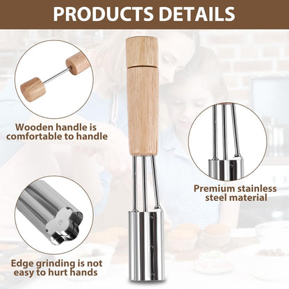 Pastry Cutter Wheel, Ravioli Cutter Wheel with Long Wooden Handle | Pasta Cutter Dumpling Lace Making Noodle Ruffled Edge Cookies Pie Cutter Kitchen Dough Cutting Tool