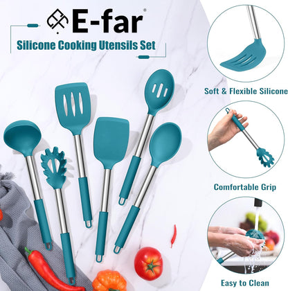 14-PCS Silicone Cooking Utensils Set, Kitchen Utensils Set w/Holder