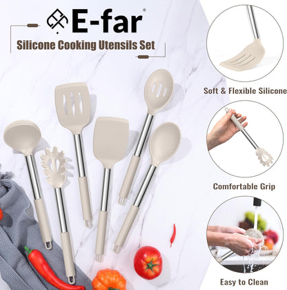 14-PCS Silicone Cooking Utensils Set, Kitchen Utensils Set w/Holder