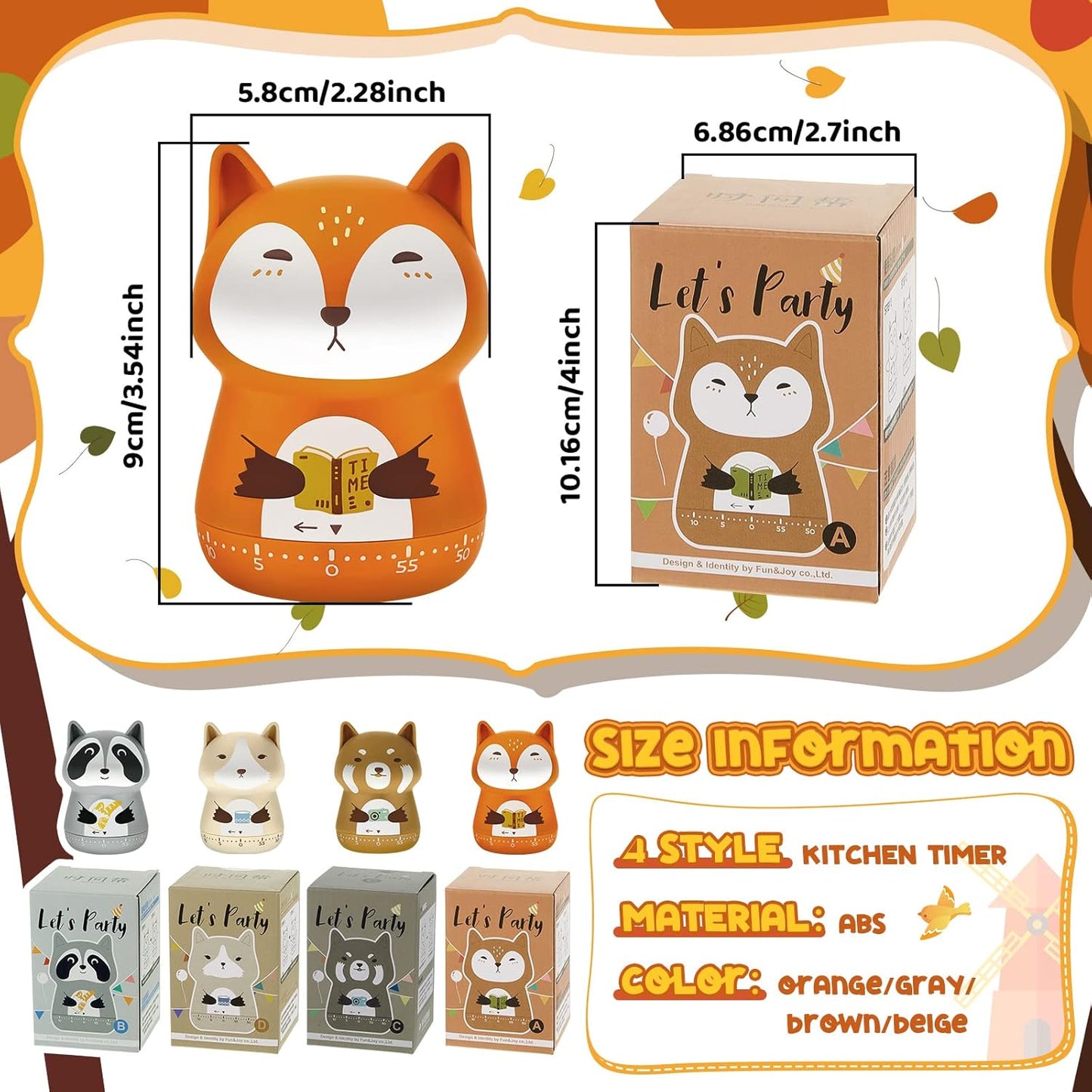 4 Pieces Cute Kitchen Timer, Animal Mechanical Manual, Chick, Frog, Duck, Ladybug, 60 Minutes Loud Alarm Egg Windup Timer, for Adults Christmas Home Cooking Baking Fitness Beauty
