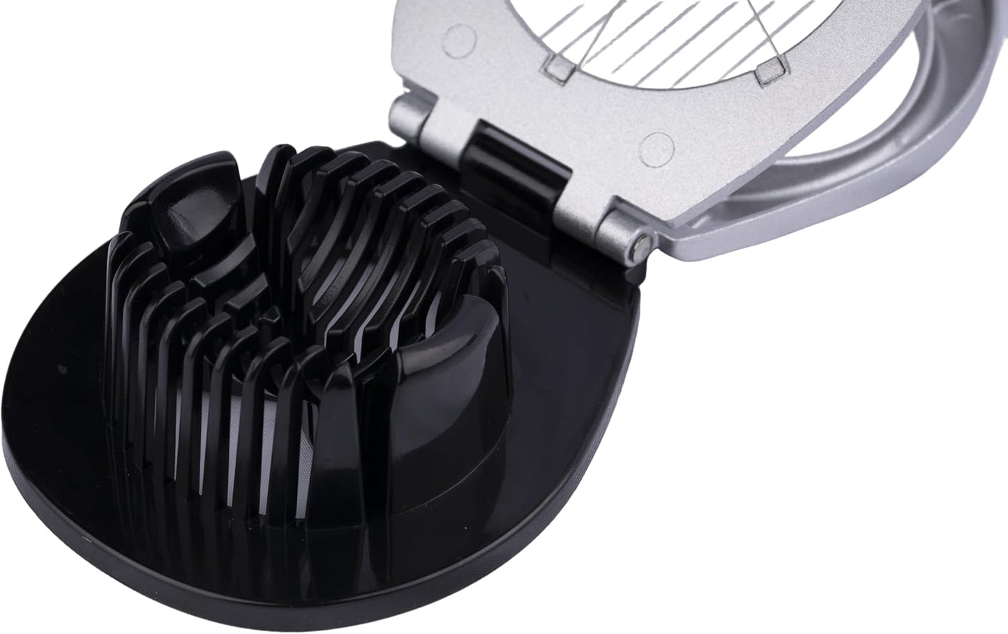 Egg Slicer for Hard Boiled Eggs Heavy Duty, Egg Cutter with Stainless Steel Wire in 2 Ways for Strawberry Soft Fruit Food Silver
