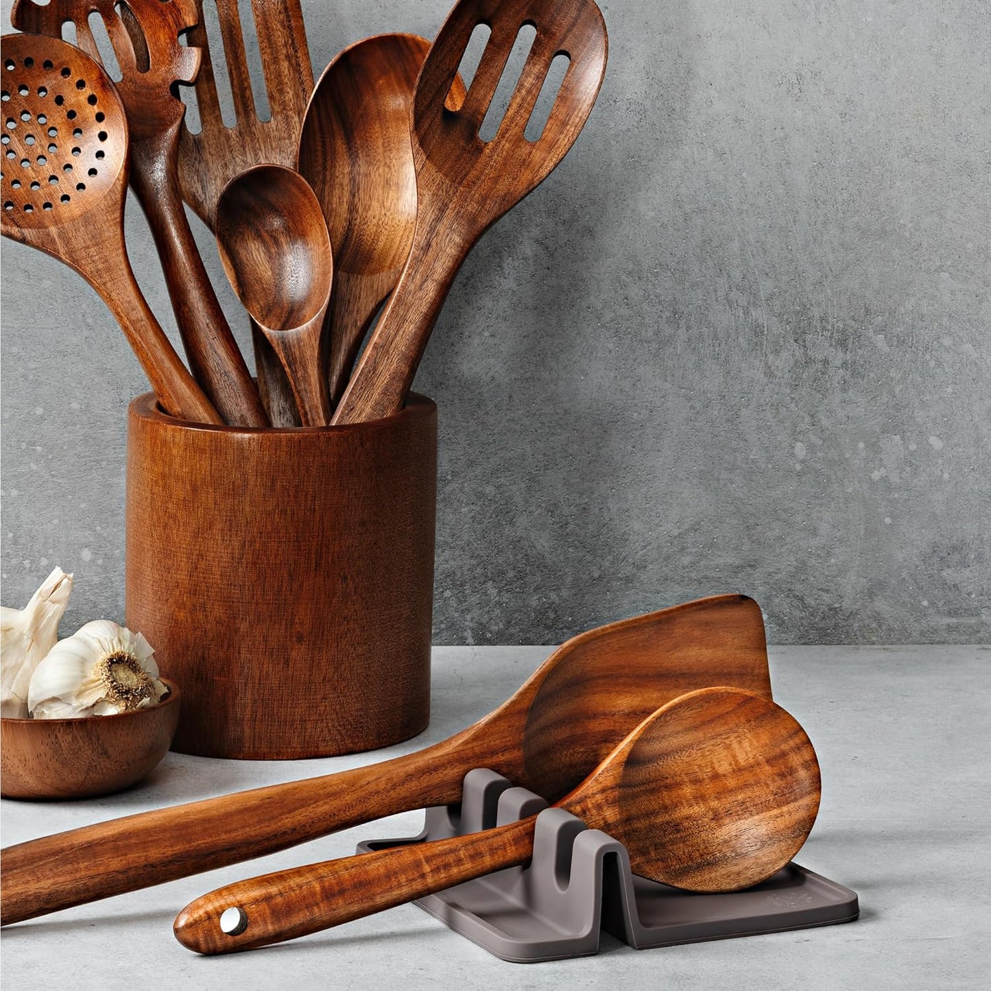 Spoon Rest for Multiple Utensils High Heat-Resistant Silicone Drip Pad, BPA-Free Spoon Holder for Stove Top, Kitchen Gadget Holder for Ladles, Tongs, Cooking Spatula - Makes Great Gift