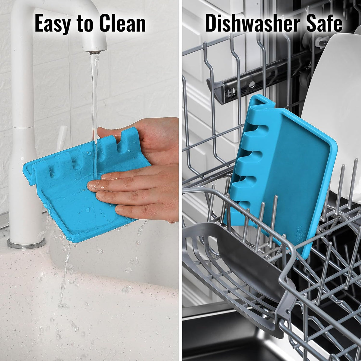 Spoon Rest for Multiple Utensils High Heat-Resistant Silicone Drip Pad, BPA-Free Spoon Holder for Stove Top, Kitchen Gadget Holder for Ladles, Tongs, Cooking Spatula - Makes Great Gift