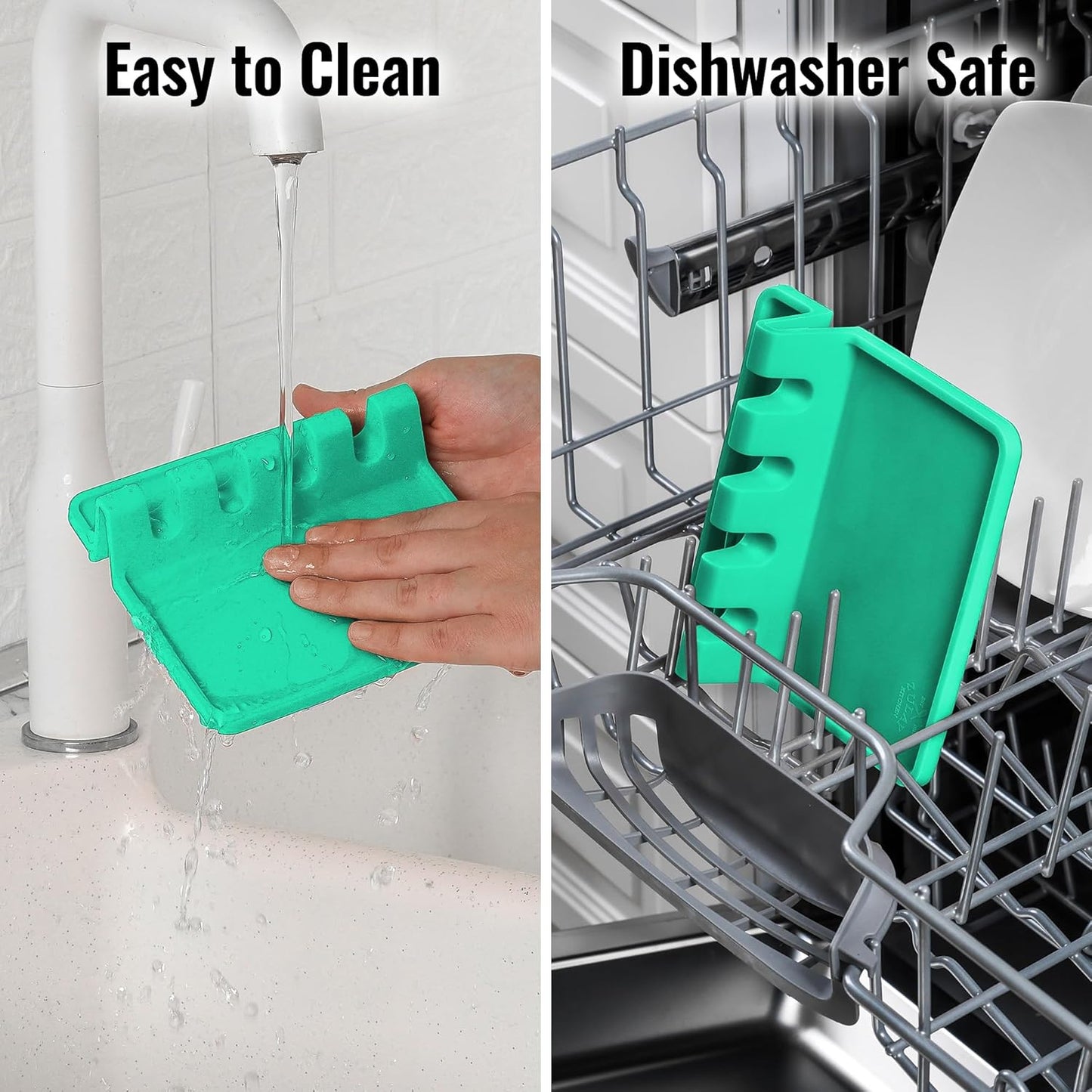 Spoon Rest for Multiple Utensils High Heat-Resistant Silicone Drip Pad, BPA-Free Spoon Holder for Stove Top, Kitchen Gadget Holder for Ladles, Tongs, Cooking Spatula - Makes Great Gift