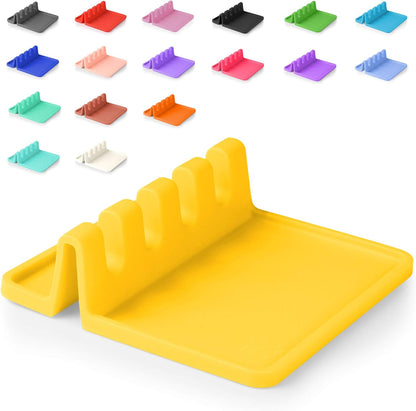 Spoon Rest for Multiple Utensils High Heat-Resistant Silicone Drip Pad, BPA-Free Spoon Holder for Stove Top, Kitchen Gadget Holder for Ladles, Tongs, Cooking Spatula - Makes Great Gift