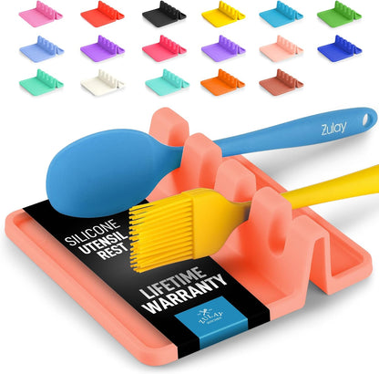 Spoon Rest for Multiple Utensils High Heat-Resistant Silicone Drip Pad, BPA-Free Spoon Holder for Stove Top, Kitchen Gadget Holder for Ladles, Tongs, Cooking Spatula - Makes Great Gift