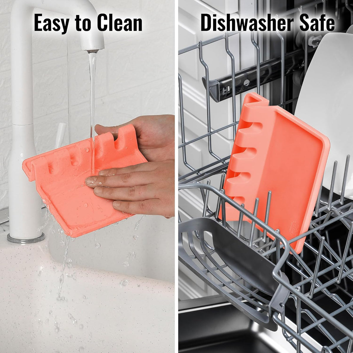 Spoon Rest for Multiple Utensils High Heat-Resistant Silicone Drip Pad, BPA-Free Spoon Holder for Stove Top, Kitchen Gadget Holder for Ladles, Tongs, Cooking Spatula - Makes Great Gift