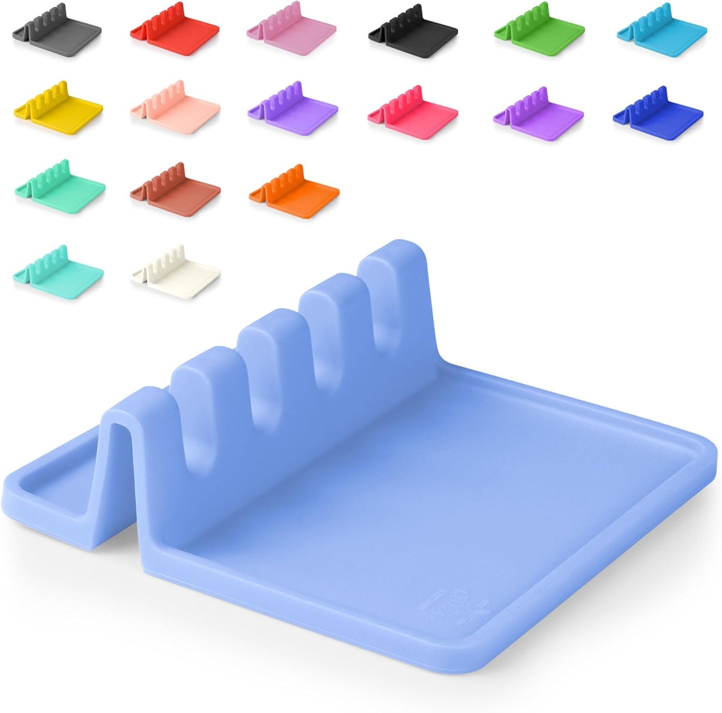 Spoon Rest for Multiple Utensils High Heat-Resistant Silicone Drip Pad, BPA-Free Spoon Holder for Stove Top, Kitchen Gadget Holder for Ladles, Tongs, Cooking Spatula - Makes Great Gift