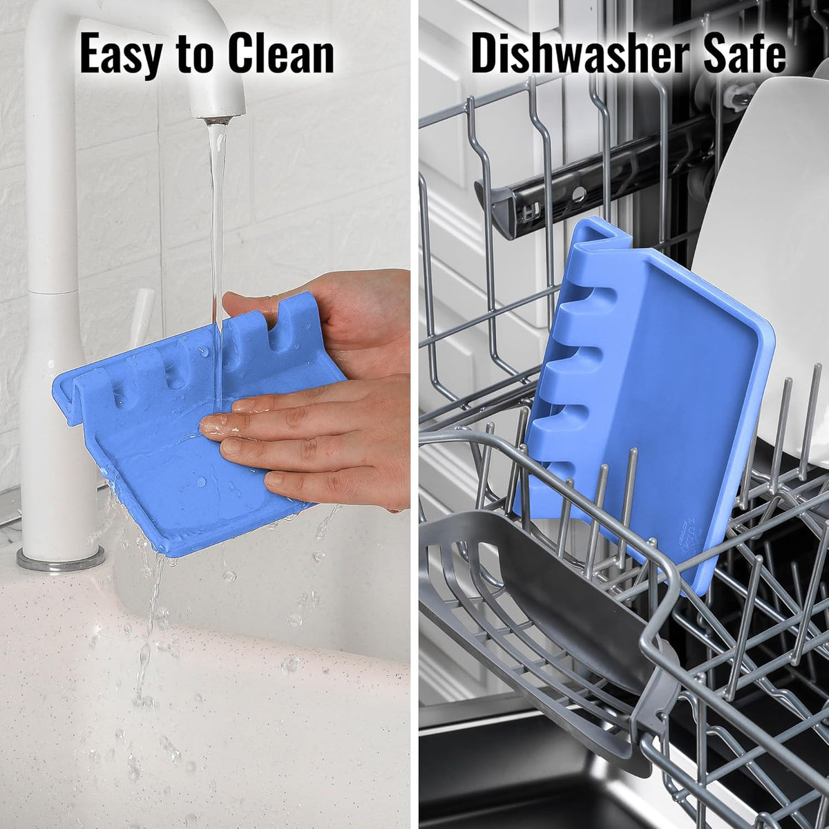 Spoon Rest for Multiple Utensils High Heat-Resistant Silicone Drip Pad, BPA-Free Spoon Holder for Stove Top, Kitchen Gadget Holder for Ladles, Tongs, Cooking Spatula - Makes Great Gift