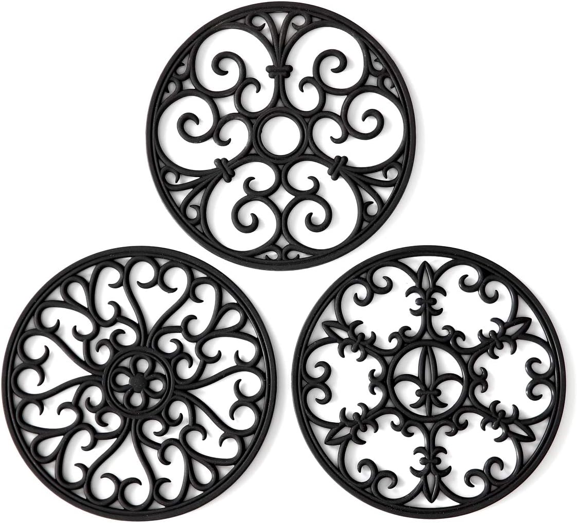 Silicone Trivet Mat - Non-Slip & Heat Resistant Kitchen Pads for Countertops & Table - Trivets for Hot Dishes & Cookware - Pot Holder for Pots & Pans - Pink, Set of 3