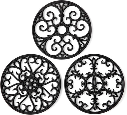 Silicone Trivet Mat - Non-Slip & Heat Resistant Kitchen Pads for Countertops & Table - Trivets for Hot Dishes & Cookware - Pot Holder for Pots & Pans - Pink, Set of 3