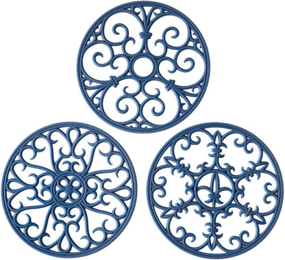 Silicone Trivet Mat - Non-Slip & Heat Resistant Kitchen Pads for Countertops & Table - Trivets for Hot Dishes & Cookware - Pot Holder for Pots & Pans - Pink, Set of 3