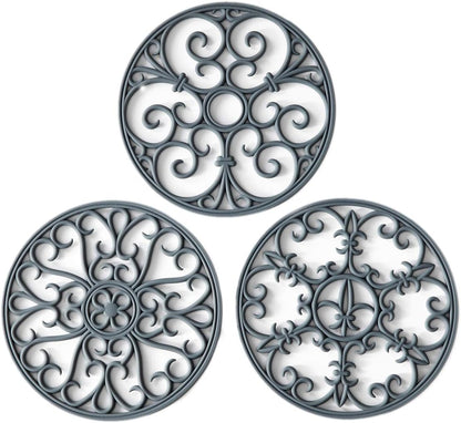 Silicone Trivet Mat - Non-Slip & Heat Resistant Kitchen Pads for Countertops & Table - Trivets for Hot Dishes & Cookware - Pot Holder for Pots & Pans - Pink, Set of 3